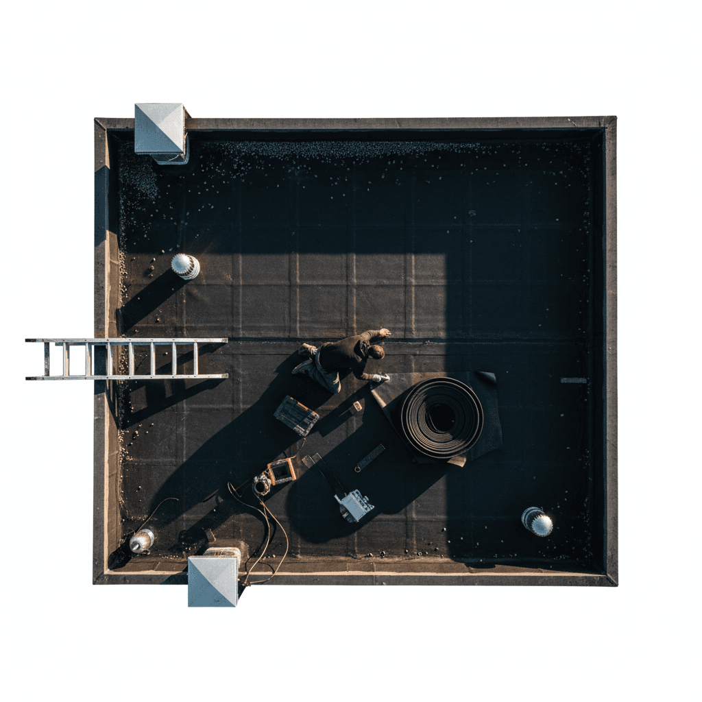 Commercial flat roof maintenance and inspection work