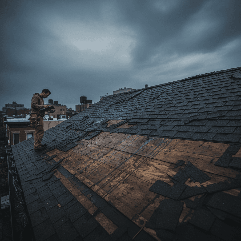 Storm damage roof assessment
